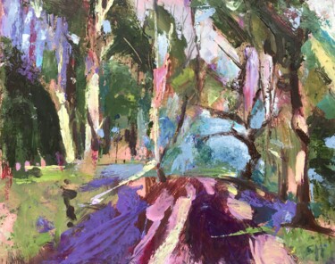 Peinture intitulée "Woodland Walk 2" par Sandra Haney, Œuvre d'art originale, Huile Monté sur Panneau de bois