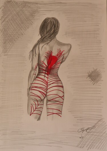 图画 标题为“Dressed in shade (2)” 由Sandra Herrlich, 原创艺术品, 铅笔