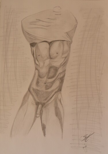 Drawing titled "Undress" by Sandra Herrlich, Original Artwork, Pencil