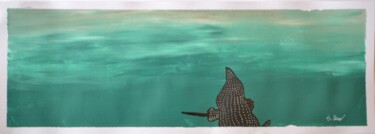 Malerei mit dem Titel "eagle ray" von Sandra Hine, Original-Kunstwerk, Acryl