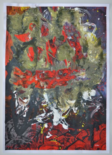 Картина под названием "flames" - Sandra Hine, Подлинное произведение искусства, Акрил