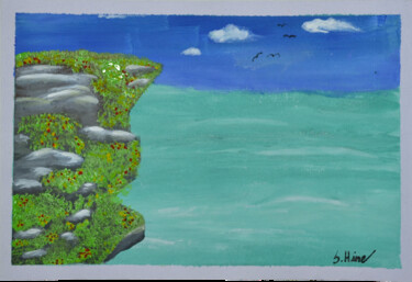 Peinture intitulée "view at the minack…" par Sandra Hine, Œuvre d'art originale, Acrylique
