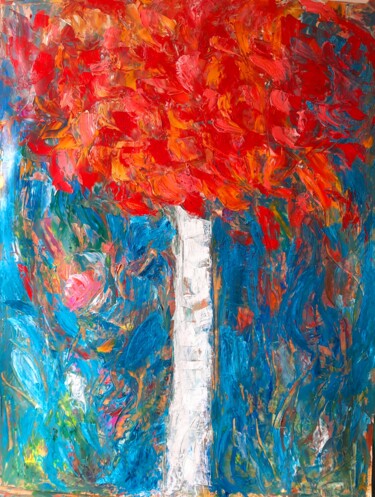 Painting titled "Bois de rose" by Sandra Land, Original Artwork, Oil