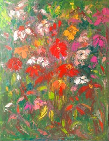 Painting titled "Matin piège chausso…" by Sandra Land, Original Artwork, Oil