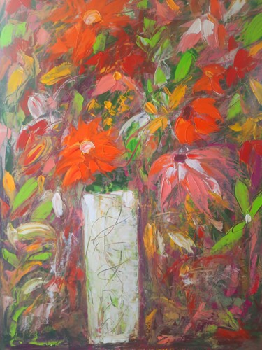 Painting titled "Poème promène laine" by Sandra Land, Original Artwork, Oil