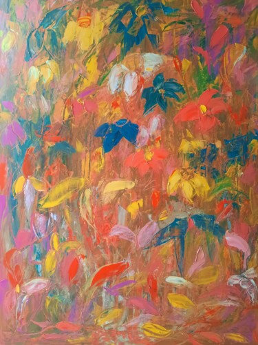 Peinture intitulée "Rêve Jardin" par Sandra Land, Œuvre d'art originale, Huile