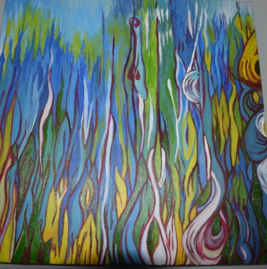 Painting titled "Kalabria" by Sandra Ligato, Original Artwork, Acrylic Mounted on Wood Stretcher frame