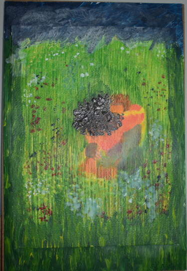 Schilderij getiteld "Insieme" door Sandra Ligato, Origineel Kunstwerk, Acryl Gemonteerd op Frame voor houten brancard