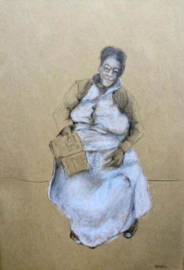 Drawing titled "Kle blanc" by Sandra Ludwig, Original Artwork, Pencil