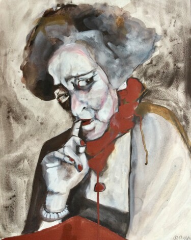 Картина под названием "Colette" - Sandra Ludwig, Подлинное произведение искусства, Акварель