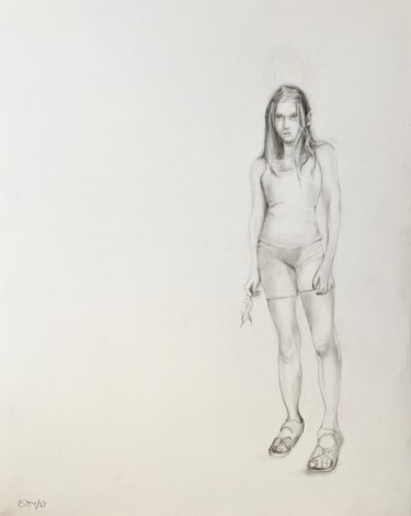 Drawing titled "Transformation" by Sandra Ludwig, Original Artwork, Pencil Mounted on Wood Panel