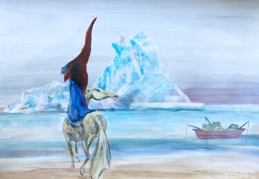 Painting titled "Eisberg" by Sandra Ludwig, Original Artwork, Acrylic