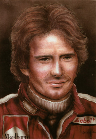 Painting titled "Ritratto a Gilles V…" by Sandra Malagoli, Original Artwork, Tempera