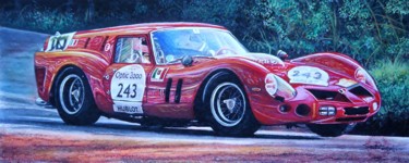 Картина под названием "Ferrari 250 GT Brea…" - Sandra Malagoli, Подлинное произведение искусства, Темпера