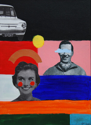 Malerei mit dem Titel "Sunbeam Sport" von Sandra Paris, Original-Kunstwerk, Acryl