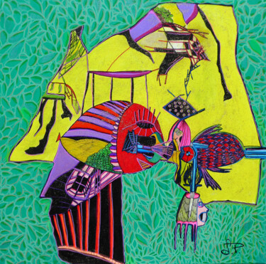 Картина под названием "Battements de cils" - Sandra Pohin, Подлинное произведение искусства, Акрил Установлен на Деревянная…