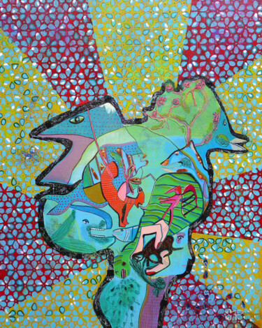Картина под названием "Silhouette" - Sandra Pohin, Подлинное произведение искусства, Акрил Установлен на Деревянная рама для…