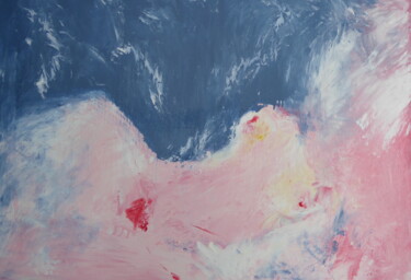 Painting titled "Nu bleu et rose" by Sandra Pohin, Original Artwork, Acrylic Mounted on Wood Stretcher frame