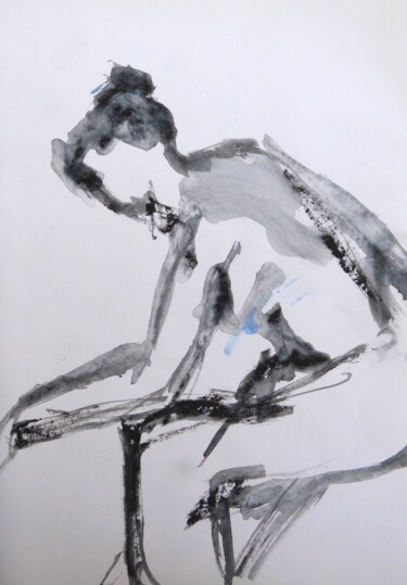 Disegno intitolato "Nu pensif" da Sandra Pohin, Opera d'arte originale, Pastello