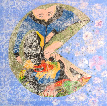 Pittura intitolato "Pacman" da Sandra Pohin, Opera d'arte originale, Acrilico Montato su Telaio per barella in legno