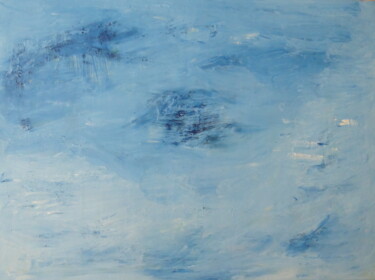 Painting titled "Bleu n°1" by Sandra Pohin, Original Artwork, Acrylic Mounted on Wood Stretcher frame