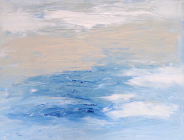 Painting titled "Bleu n°3" by Sandra Pohin, Original Artwork, Acrylic Mounted on Wood Stretcher frame