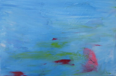 Painting titled "Bleu n°4" by Sandra Pohin, Original Artwork, Acrylic Mounted on Wood Stretcher frame