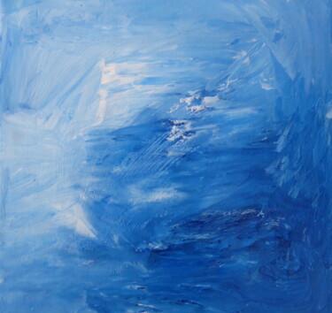 Painting titled "Bleu n°6" by Sandra Pohin, Original Artwork, Acrylic Mounted on Wood Stretcher frame