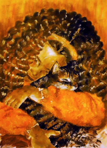 Painting titled "Love is an orange C…" by Sandra Schacherl, Original Artwork, Oil