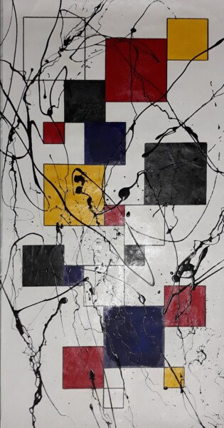 Ζωγραφική με τίτλο "ORDER & CHAOS I -…" από Sandra Sousa, Αυθεντικά έργα τέχνης, Λάδι