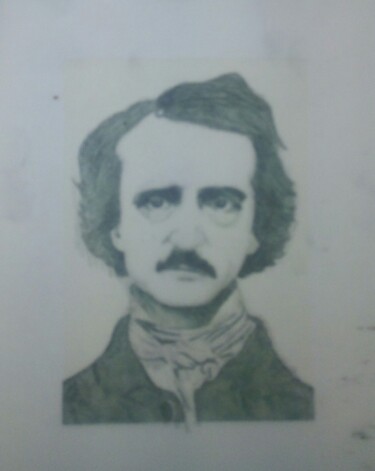 Drawing titled "Edgar A. Poe" by Sandra Sousa, Original Artwork, Marker
