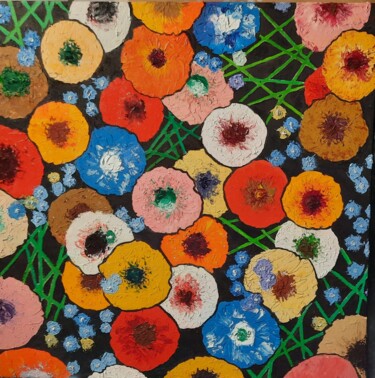 Pintura intitulada "Flores de Verão" por Sandra Sousa, Obras de arte originais, Óleo