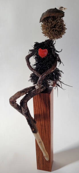 Sculpture titled "Red Passion (Passio…" by Sandra Veillette, Original Artwork, Wood
