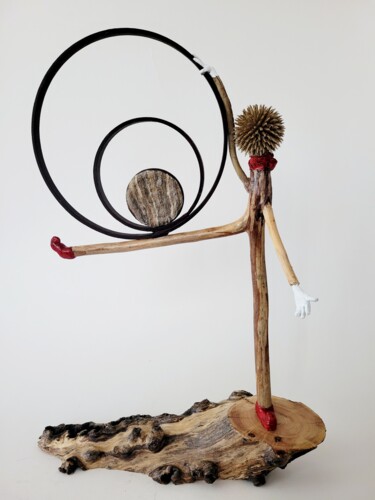 Escultura titulada "Bouffonnerie" por Sandra Veillette, Obra de arte original, Madera