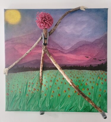 Картина под названием "Loin toujours plus…" - Sandra Veillette, Подлинное произведение искусства, Акрил Установлен на Деревя…