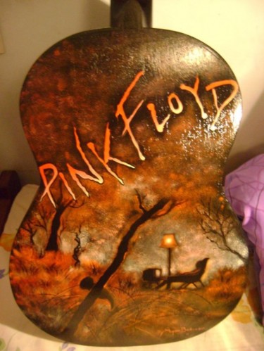 Painting titled "Guitarra Pink Floyd…" by Sandra Belluzzo, Original Artwork, Other
