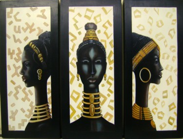 Pintura titulada "tript-africanas-cad…" por Sandra Belluzzo, Obra de arte original, Oleo