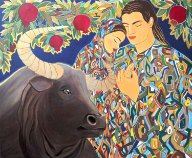 Картина под названием "Blessing" - Sandraeva, Подлинное произведение искусства, Акрил Установлен на Деревянная рама для носи…