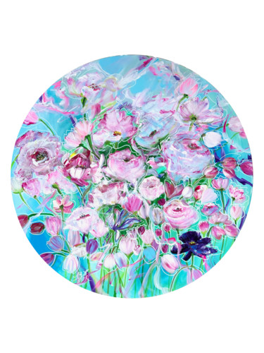 Malerei mit dem Titel "Wild flowers made a…" von Sandra Gebhardt-Hoepfner, Original-Kunstwerk, Acryl