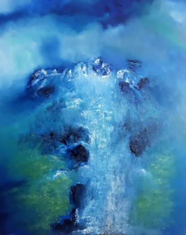 Crystal Falls Painting titled "Crystal Falls" by Sandra Maria Honorato S. Souza, Original Art, Oil