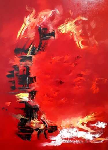 Painting titled "Samurai" by Sandra Maria Honorato S. Souza, Original Artwork, Oil