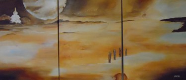 Pittura intitolato "Triptico Estupa Bud…" da Sandra Osaer, Opera d'arte originale, Acrilico