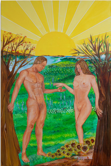 Peinture intitulée "Los Enamorados" par Sandra Osaer, Œuvre d'art originale, Acrylique