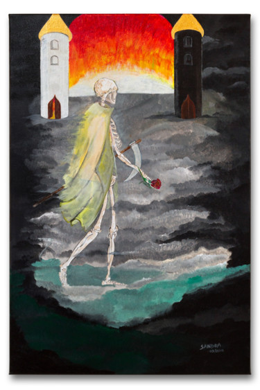 Painting titled "La Muerte" by Sandra Osaer, Original Artwork, Acrylic