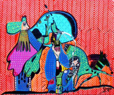 "Haute couture" Peinture intitulée ""Haute couture"" par Sandra Pohin, Œuvre d'art originale, Acrylique Monté sur Châssis