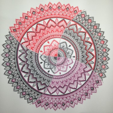 Dibujo titulada "Mandala a 4 tempos" por Sandra Ramos, Obra de arte original, Rotulador
