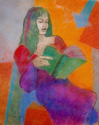 Pintura titulada "lectura" por Sandra Tysak, Obra de arte original, Oleo