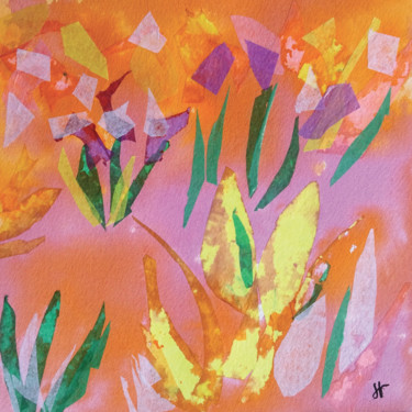 Painting titled "Les herbes folles" by Sandra Vigouroux, Original Artwork, Watercolor