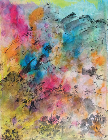 Painting titled "Respiration" by Sandra Vigouroux, Original Artwork, Watercolor