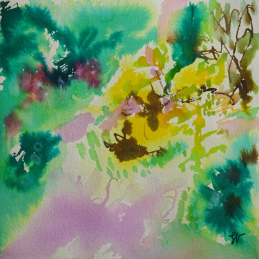 Painting titled "abstraction" by Sandra Vigouroux, Original Artwork, Watercolor